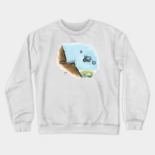 Biker Going Over Cliff Crewneck Sweatshirt